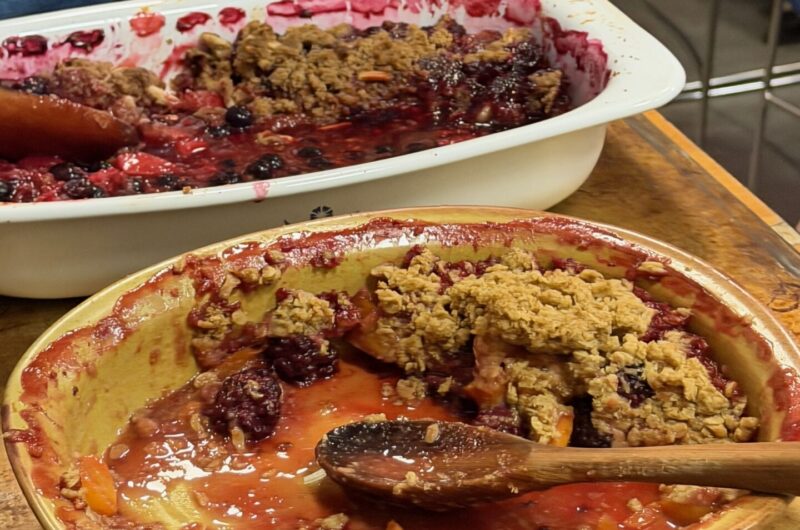 Summer Berry Crisp with Marcona Almond Rye Streusel