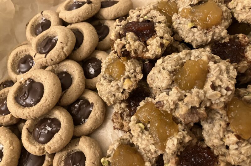 Chocolate Peanut Butter Thumbprint Cookies
